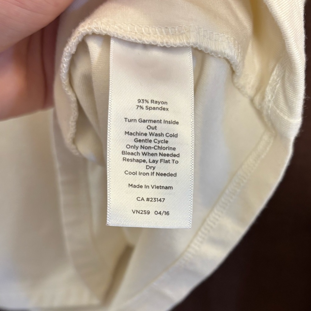 Talbots ivory drapey v-neck long sleeve blouse - Picture 4 of 4